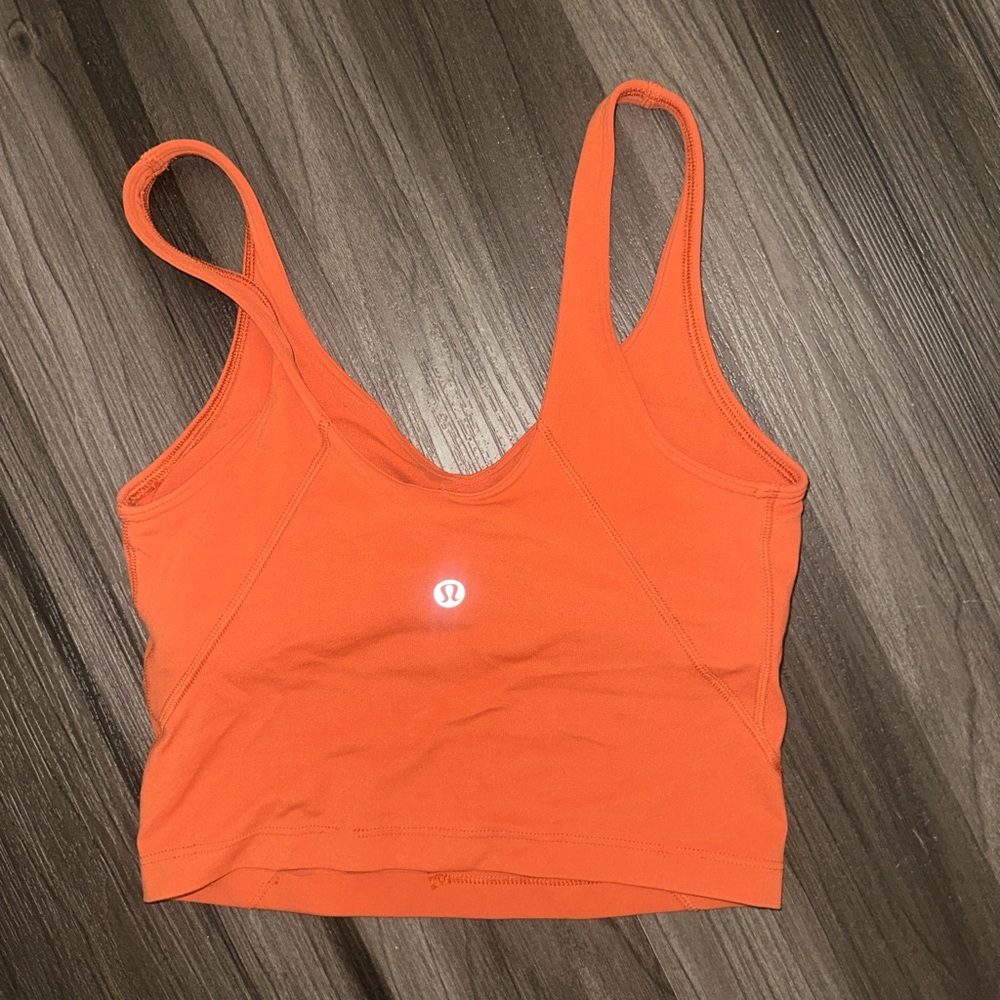 Orange lululemon align crop tank